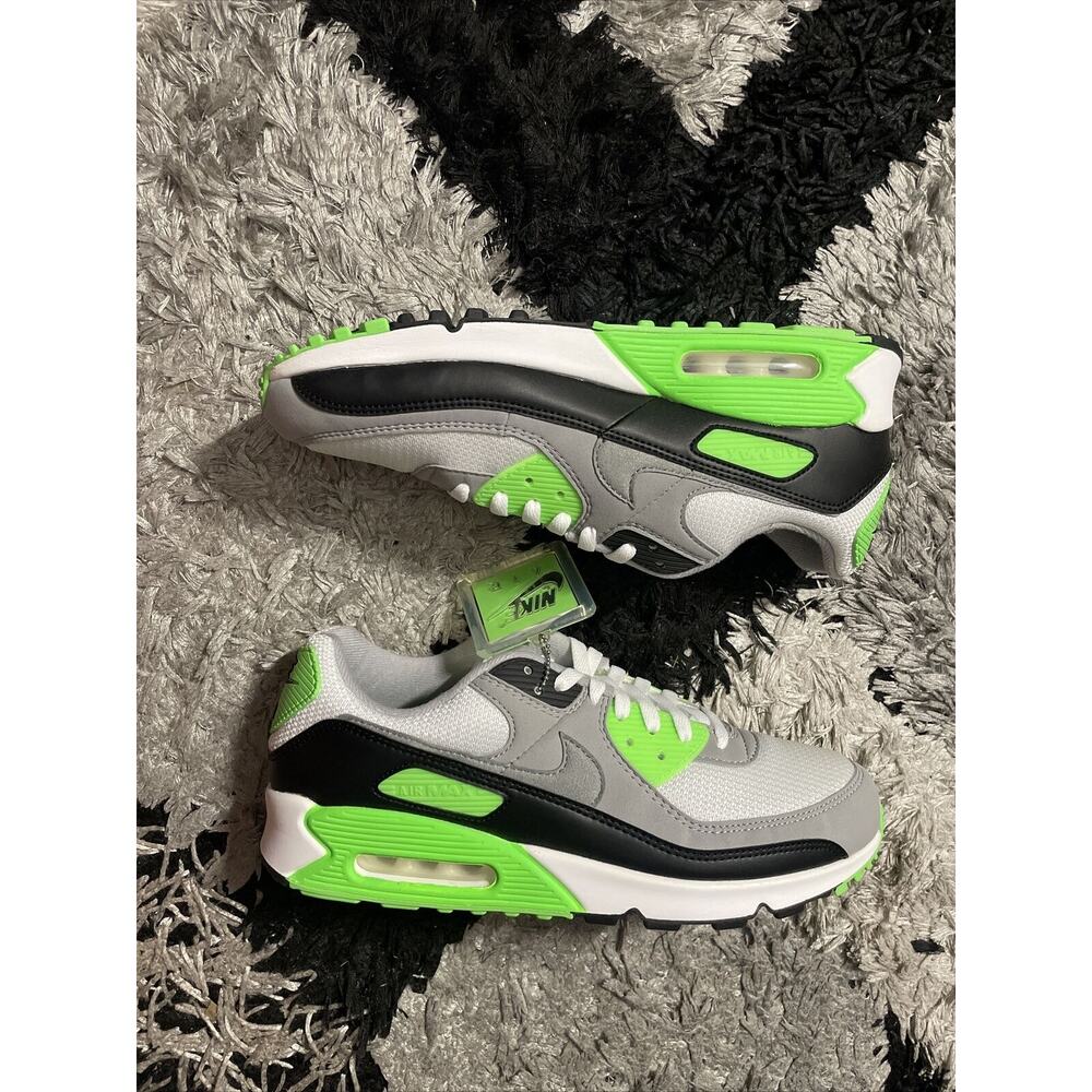 Men's Size 11.5 - Nike Air Max 90 Recraft Green White Sneaker Shoes CW5458-100